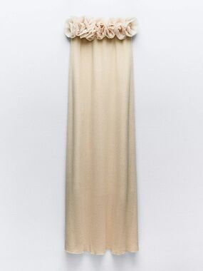 Zara Long Floral Knit Dress